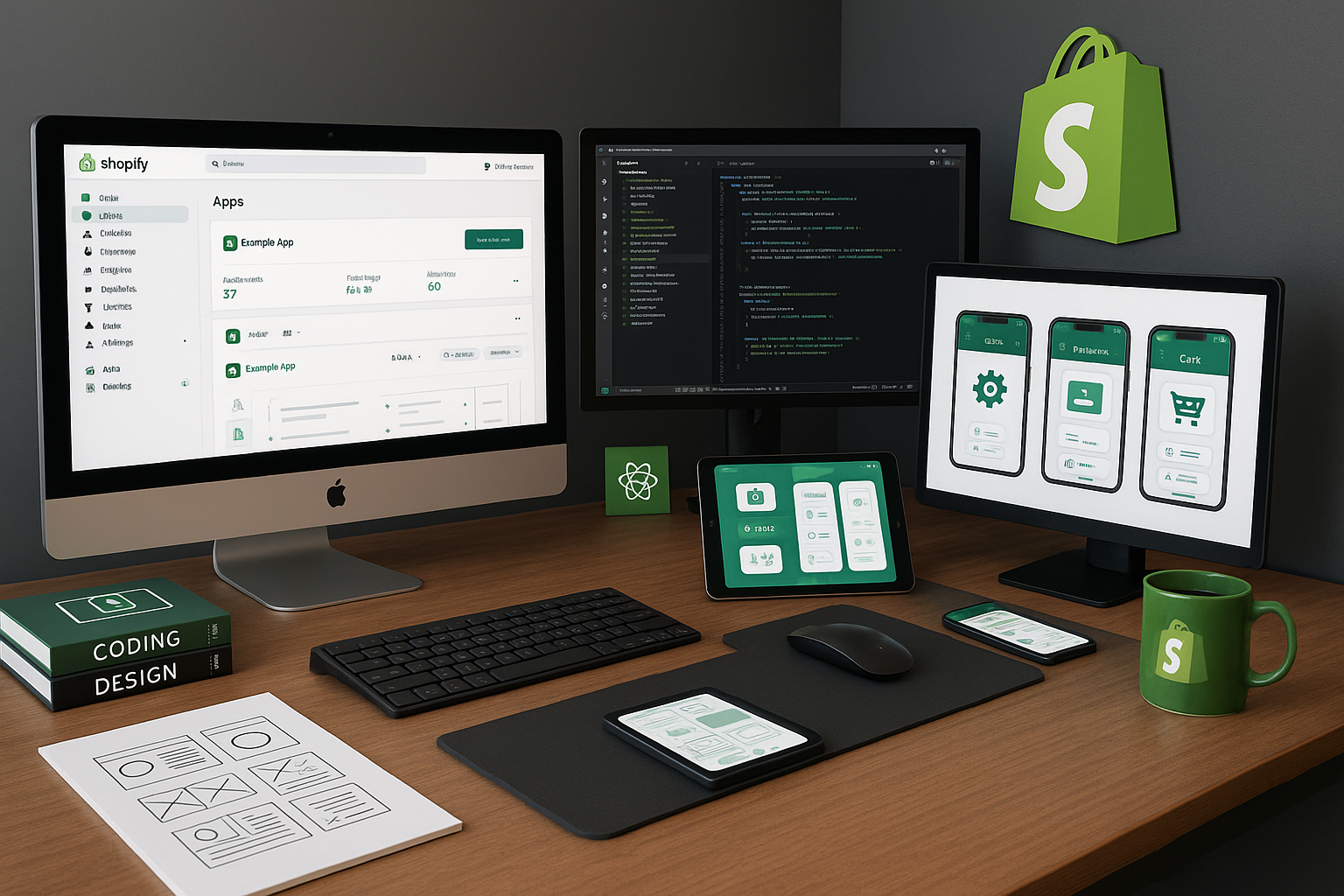 Mein Bild soll passen zu meiner Shopify Website zeigen, dass ich die Fähigkeit besitze Expertise habe und das Wissen und Know-how Apps zu Designen und mich mit Apps gut
